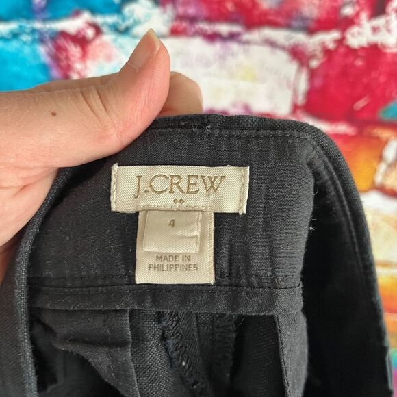 J. Crew Black Linen Blend Scallop Trim Shorts Size 4 - Picture 4 of 6